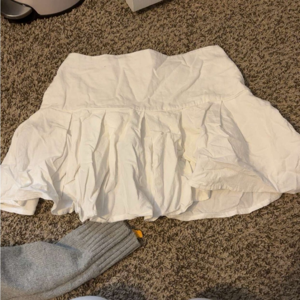 White mini skirt